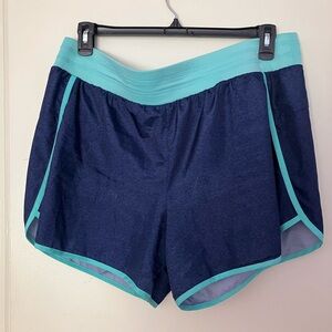 Tek Gear Plus Sized Workout Shorts Blue and Aqua 1X